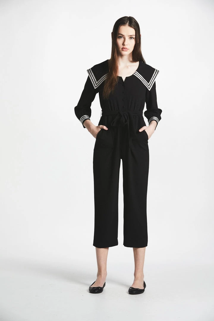 L'école Des Femmes Sailor Jumpsuit (Black) Evening Wear 4 L'école Des Femmes Sailor Jumpsuit (Black) Evening Wear