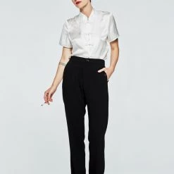 L'école Des Femmes Tops Mandarin Silk Blouse