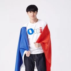 L'école Des Femmes MEN Oui Tricolor Long Sleeve Tee (White)