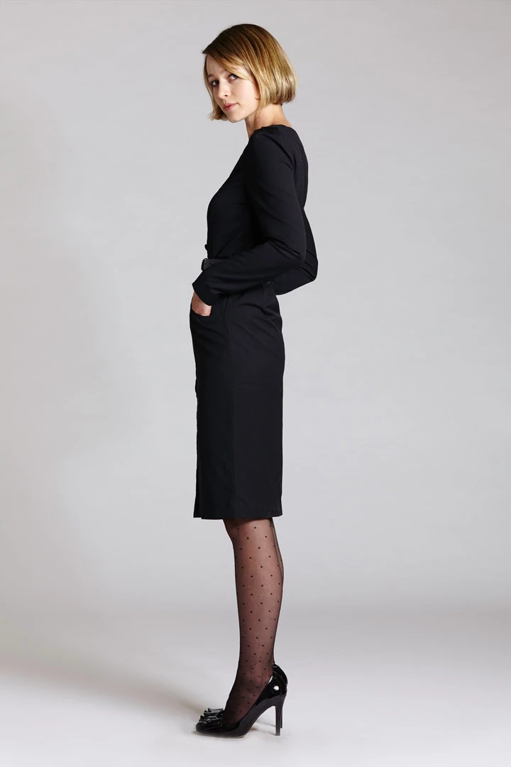 L'école Des Femmes Navy Button Down Dress 4 L'école Des Femmes Navy Button Down Dress