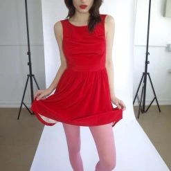 L'école Des Femmes Dresses Bow Back Silk Dress (Red)