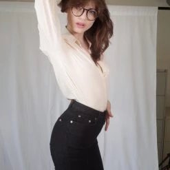 L'école Des Femmes Denim High Waisted Skinny Jeans (Black)