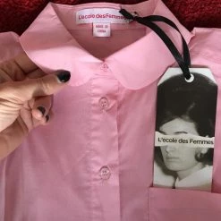 L'école Des Femmes Pink Peter Pan Collar Blouse