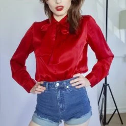 L'école Des Femmes Pussy Bow Blouse Tops