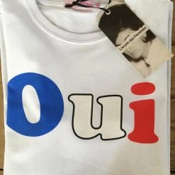 L'école Des Femmes T-shirts Oui Tricolor Loose Fit Tee (White)