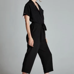 L'école Des Femmes Silk Kimono Suit (Black)