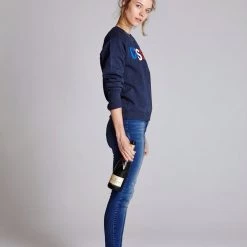 L'école Des Femmes Heather Classe Sweater (Navy) Knitwear & Sweatshirts