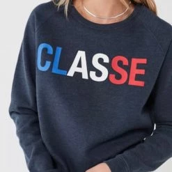 L'école Des Femmes Heather Classe Sweater (Navy) Knitwear & Sweatshirts