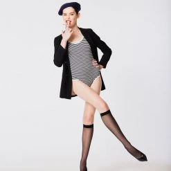 L'école Des Femmes NEW Stripe Knit Bodysuit