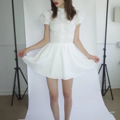 L'école Des Femmes Baby Doll Dress (White)