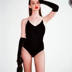 L'école Des Femmes Cat Ear Velvet Bodysuit