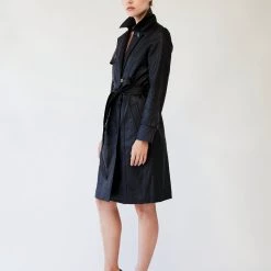 L'école Des Femmes Vegan Leather Trench Coat Coats & Jackets