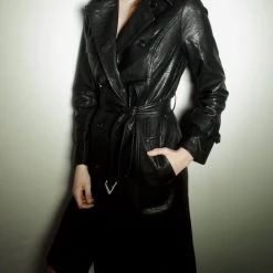 L'école Des Femmes Vegan Leather Trench Coat Coats & Jackets