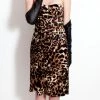 L'école Des Femmes Leopard Strapless Charmeuse Dress Dresses
