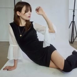 L'école Des Femmes Dresses Velvet Angel Dress (Black)