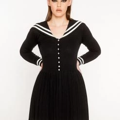 L'école Des Femmes Sailor Pleated Knit Dress