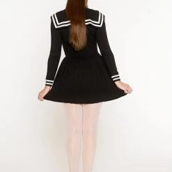 L'école Des Femmes Sailor Pleated Knit Dress