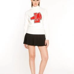 L'école Des Femmes Cheerleader Sweater (Red Logo) NEW