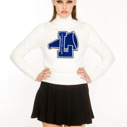 L'école Des Femmes Cheerleader Sweater (Blue Logo)