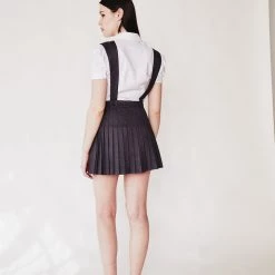 L'école Des Femmes NEW Grey Pleated Pinafore