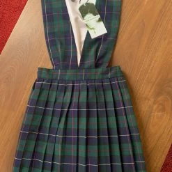 L'école Des Femmes Green Tartan Pinafore NEW
