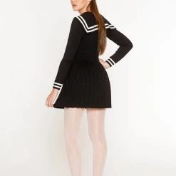 L'école Des Femmes Sailor Pleated Knit Dress