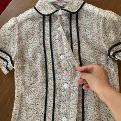 L'école Des Femmes Liberty Silk Peter Pan Blouse NEW