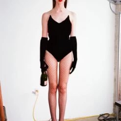 L'école Des Femmes Cat Ear Velvet Bodysuit