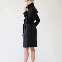 L'école Des Femmes Vegan Leather Trench Coat Coats & Jackets