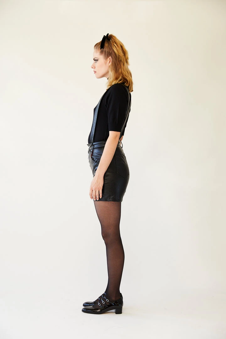 L'école Des Femmes NEW Suspender Leather Shorts 9 L'école Des Femmes NEW Suspender Leather Shorts