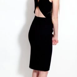 L'école Des Femmes Cut Out Back Dress (Black)